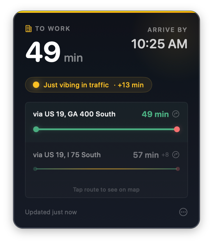 Moderate traffic — Just vibing in traffic (dark)