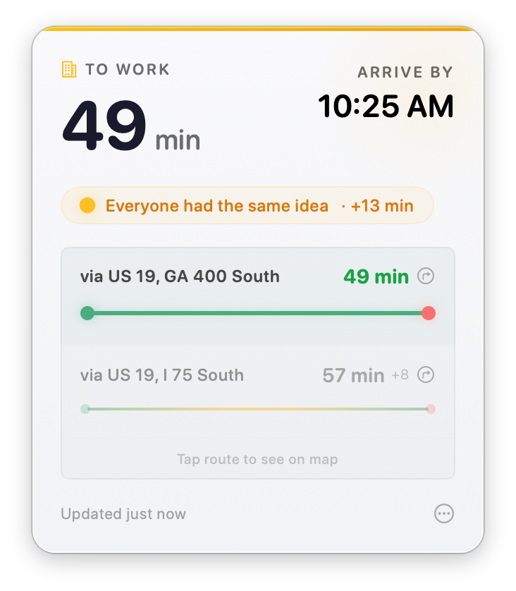 Moderate traffic — Everyone had the same idea